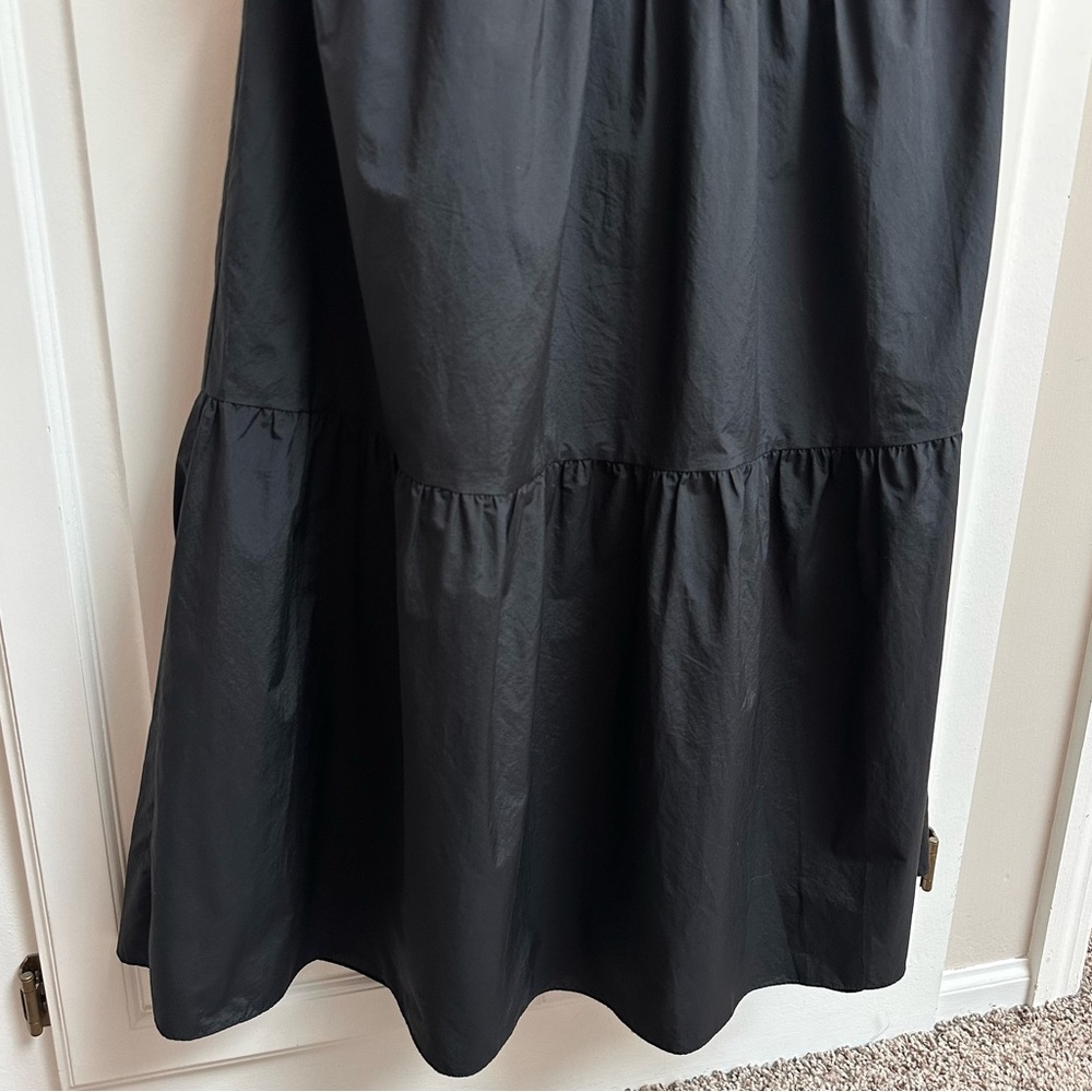 Theory Halter Tier Mini Dress in Black Tech Lawn Size Medium - Picture 8 of 13